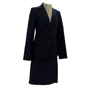 Banana Republic Navy Tailored Wool Suit